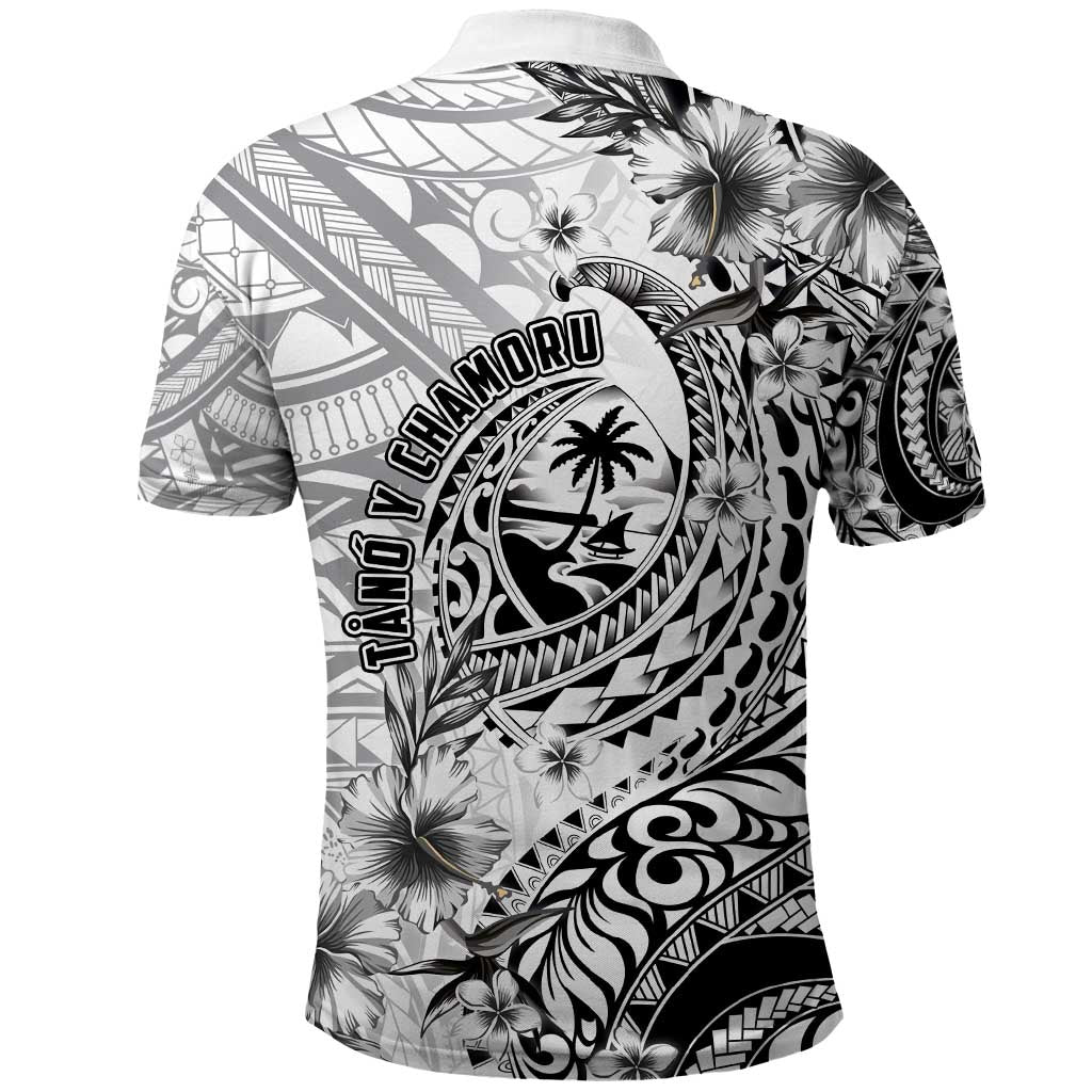 Guam-Land of the Chamorro Polo Shirt Polynesian Tattoo Style Hibiscus and Plumeria Art LT03 - Polynesian Pride