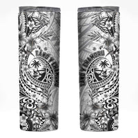 Guam-Land of the Chamorro Skinny Tumbler Polynesian Tattoo Style Hibiscus and Plumeria Art LT03 Black - Polynesian Pride