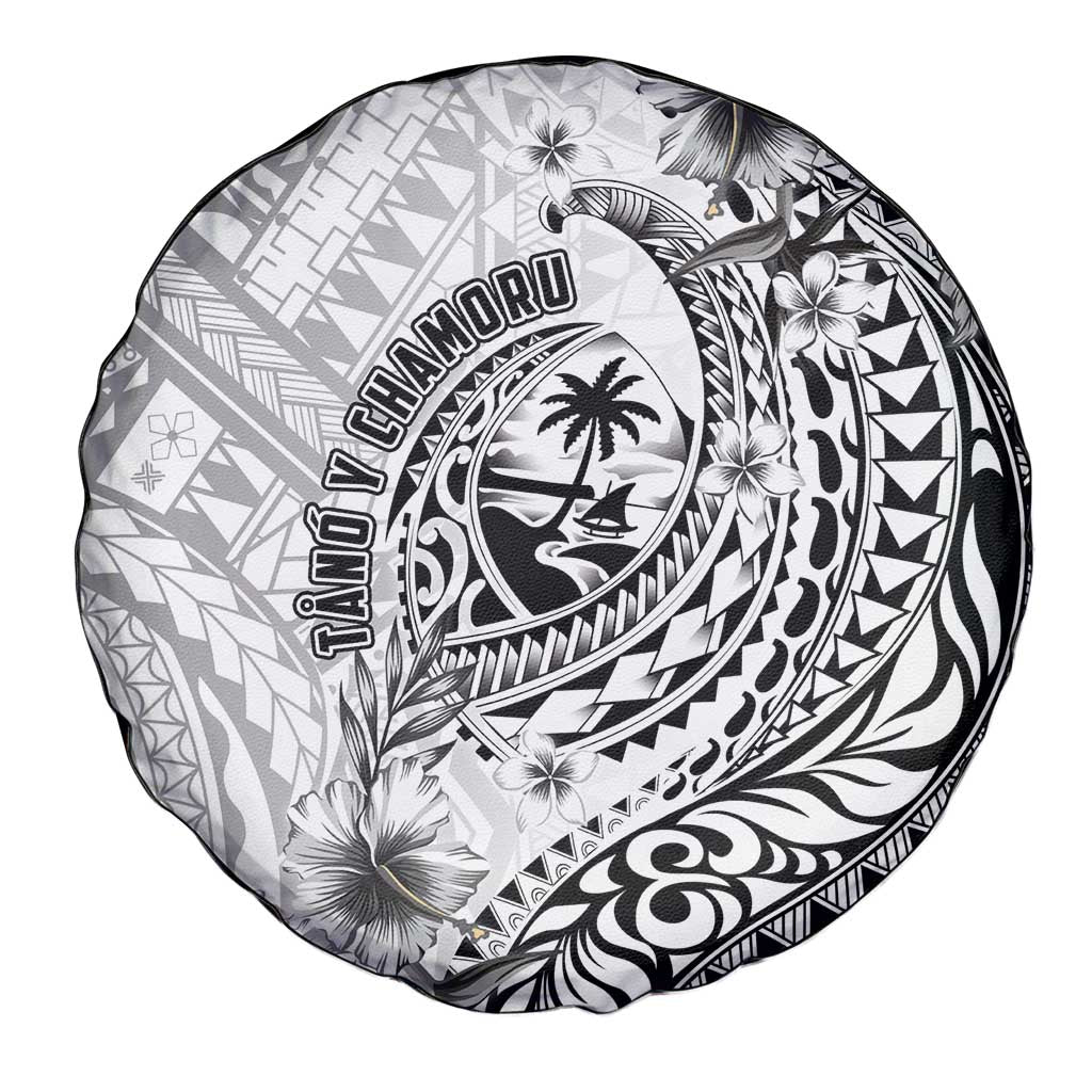 Guam-Land of the Chamorro Spare Tire Cover Polynesian Tattoo Style Hibiscus and Plumeria Art LT03 - Polynesian Pride