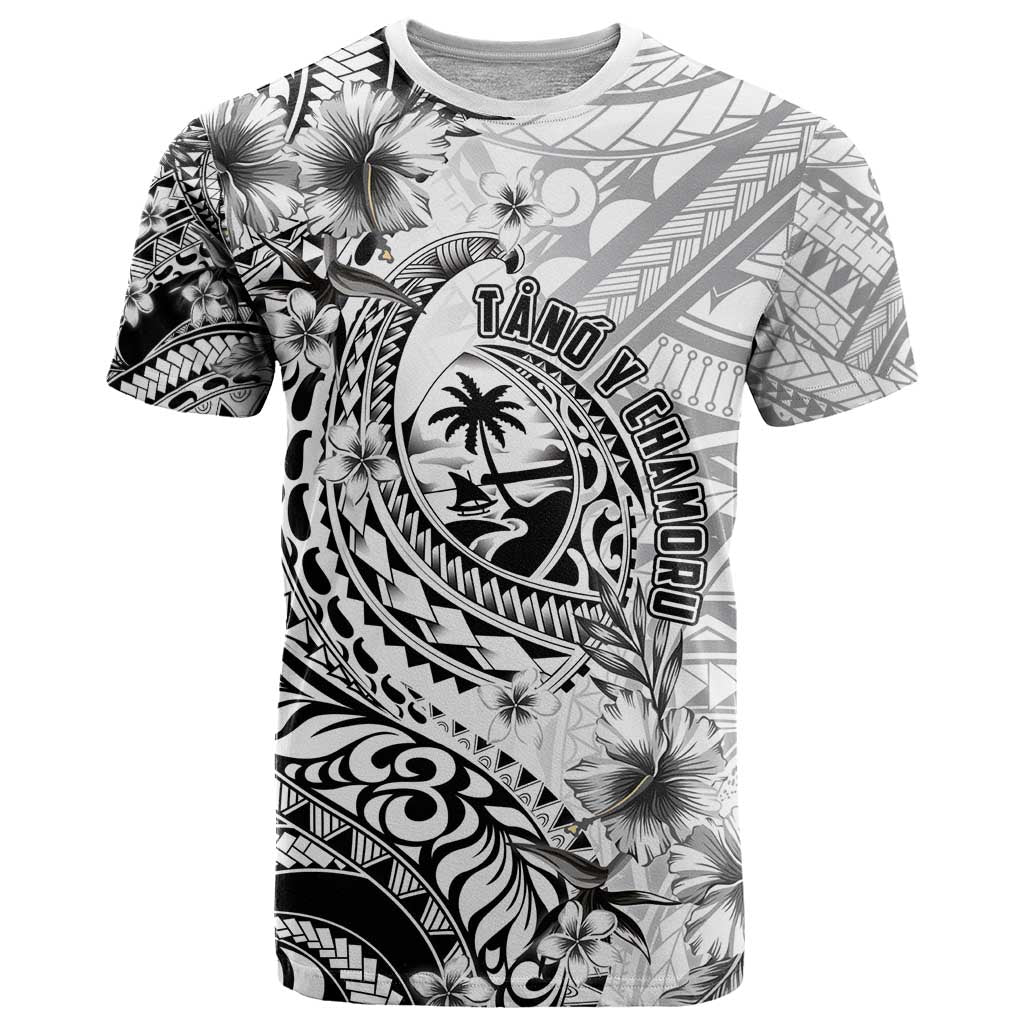 Guam-Land of the Chamorro T Shirt Polynesian Tattoo Style Hibiscus and Plumeria Art