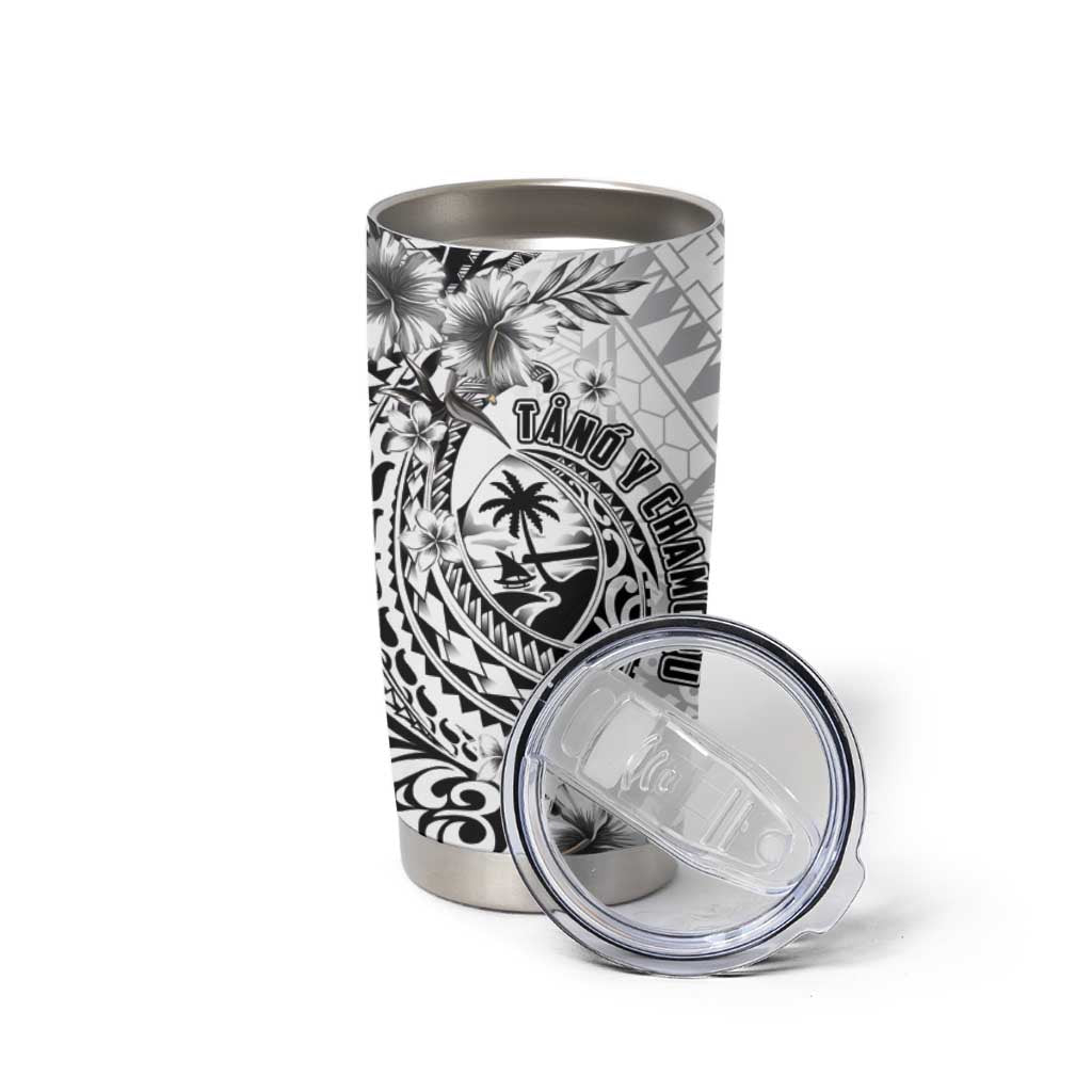 Guam-Land of the Chamorro Tumbler Cup Polynesian Tattoo Style Hibiscus and Plumeria Art LT03 - Polynesian Pride