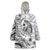 Guam-Land of the Chamorro Wearable Blanket Hoodie Polynesian Tattoo Style Hibiscus and Plumeria Art