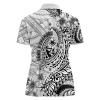 Guam-Land of the Chamorro Women Polo Shirt Polynesian Tattoo Style Hibiscus and Plumeria Art LT03 - Polynesian Pride