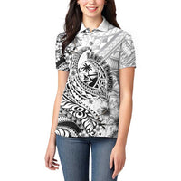 Guam-Land of the Chamorro Women Polo Shirt Polynesian Tattoo Style Hibiscus and Plumeria Art LT03 - Polynesian Pride