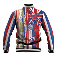 Hawaiian Sea Animals Baseball Jacket with Lei and Flag Style