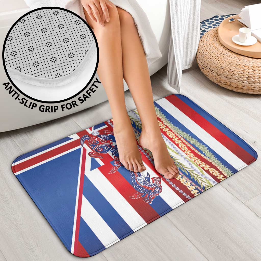 Hawaiian Sea Animals Bathroom Set with Lei and Flag Style