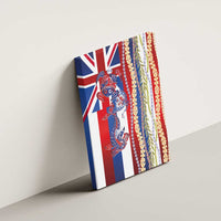 Hawaiian Sea Animals Canvas Wall Art with Lei and Flag Style