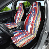 Hawaiian Sea Animals Car Seat Cover with Lei and Flag Style