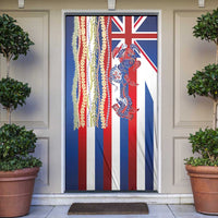 Hawaiian Sea Animals Door Cover with Lei and Flag Style
