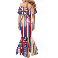 Hawaiian Sea Animals Family Matching Mermaid Dress and Hawaiian Shirt with Lei and Flag Style LT03 - Polynesian Pride