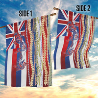 Hawaiian Sea Animals Garden Flag with Lei and Flag Style