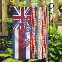 Hawaiian Sea Animals Garden Flag with Lei and Flag Style