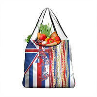 Hawaiian Sea Animals Grocery Bag with Lei and Flag Style