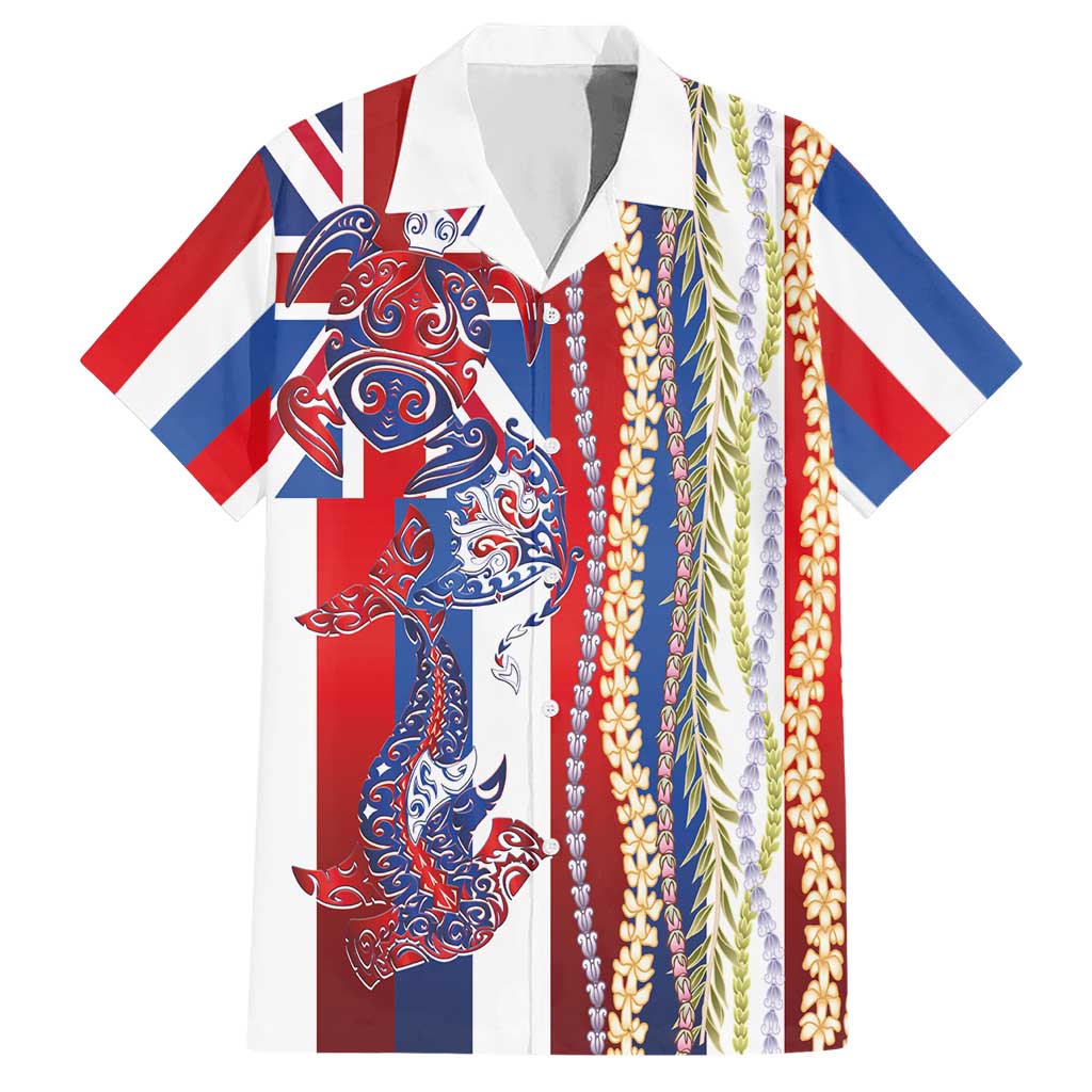 Hawaiian Sea Animals Hawaiian Shirt with Lei and Flag Style