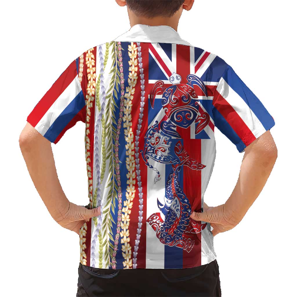 Hawaiian Sea Animals Hawaiian Shirt with Lei and Flag Style