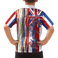 Hawaiian Sea Animals Kid Hawaiian Shirt with Lei and Flag Style