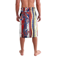 Hawaiian Sea Animals Lavalava with Lei and Flag Style