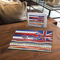 Hawaiian Sea Animals Puzzle with Lei and Flag Style