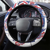 Hawaiian Sea Animals Steering Wheel Cover with Lei and Flag Style