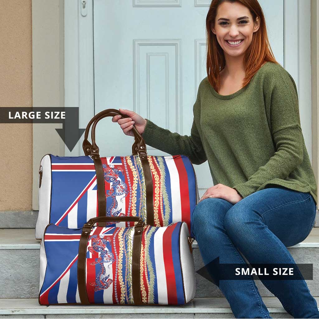 Hawaiian Sea Animals Travel Bag with Lei and Flag Style