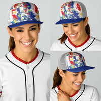 Hawaiian Sea Turtles and Plumeria Baseball Net Cap with Lei and Flag Grunge Style
