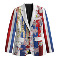 Hawaiian Polynesian Tribal Turtles Blazer with Lei and Flag Style