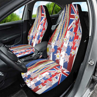 Hawaiian Polynesian Tribal Turtles Car Seat Cover with Lei and Flag Style