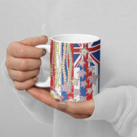 Hawaiian Polynesian Tribal Turtles Ceramic Mug with Lei and Flag Style