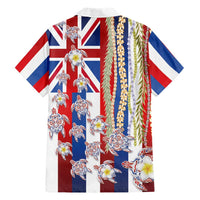 Hawaiian Polynesian Tribal Turtles Family Matching Mermaid Dress and Hawaiian Shirt with Lei and Flag Style LT03 - Polynesian Pride