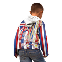 Hawaiian Polynesian Tribal Turtles Kid Hoodie with Lei and Flag Style