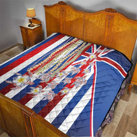 Hawaiian Polynesian Tribal Turtles Quilt with Lei and Flag Style