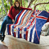 Hawaiian Polynesian Tribal Turtles Quilt with Lei and Flag Style