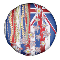 Hawaiian Polynesian Tribal Turtles Spare Tire Cover with Lei and Flag Style