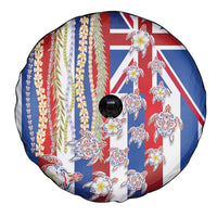 Hawaiian Polynesian Tribal Turtles Spare Tire Cover with Lei and Flag Style