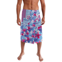 Hawaiian Tribal Manta Ray Lavalava Kakau Tattoo and Flowers Surfing Waves Pattern Soft Color