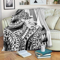 Hawaiian Tribal Manta Ray Blanket Kakau Tattoo and Polynesian Art Motif Pattern