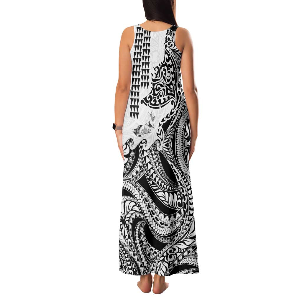Hawaiian Tribal Manta Ray Family Matching Tank Maxi Dress and Hawaiian Shirt Kakau Tattoo and Polynesian Art Motif Pattern LT03 - Polynesian Pride