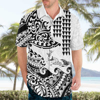 Hawaiian Tribal Manta Ray Hawaiian Shirt Kakau Tattoo and Polynesian Art Motif Pattern