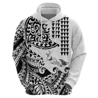 Hawaiian Tribal Manta Ray Hoodie Kakau Tattoo and Polynesian Art Motif Pattern