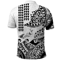 Hawaiian Tribal Manta Ray Polo Shirt Kakau Tattoo and Polynesian Art Motif Pattern