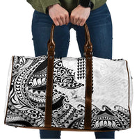 Hawaiian Tribal Manta Ray Travel Bag Kakau Tattoo and Polynesian Art Motif Pattern