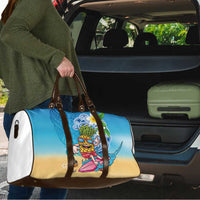 Hawaiian Funny Pineapple Surfing Travel Bag Beach with Tribal Kakau and Plumeria