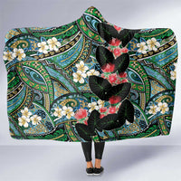 Hawaiian Taro Leaves and Ohia Lehua Hooded Blanket Polynesian Tribal Art Tropical Plants Motifs Colorful LT03 One Size Multicolor - Polynesian Pride