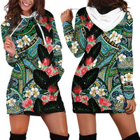 Hawaiian Taro Leaves and Ohia Lehua Hoodie Dress Polynesian Tribal Art Tropical Plants Motifs Colorful LT03 - Polynesian Pride