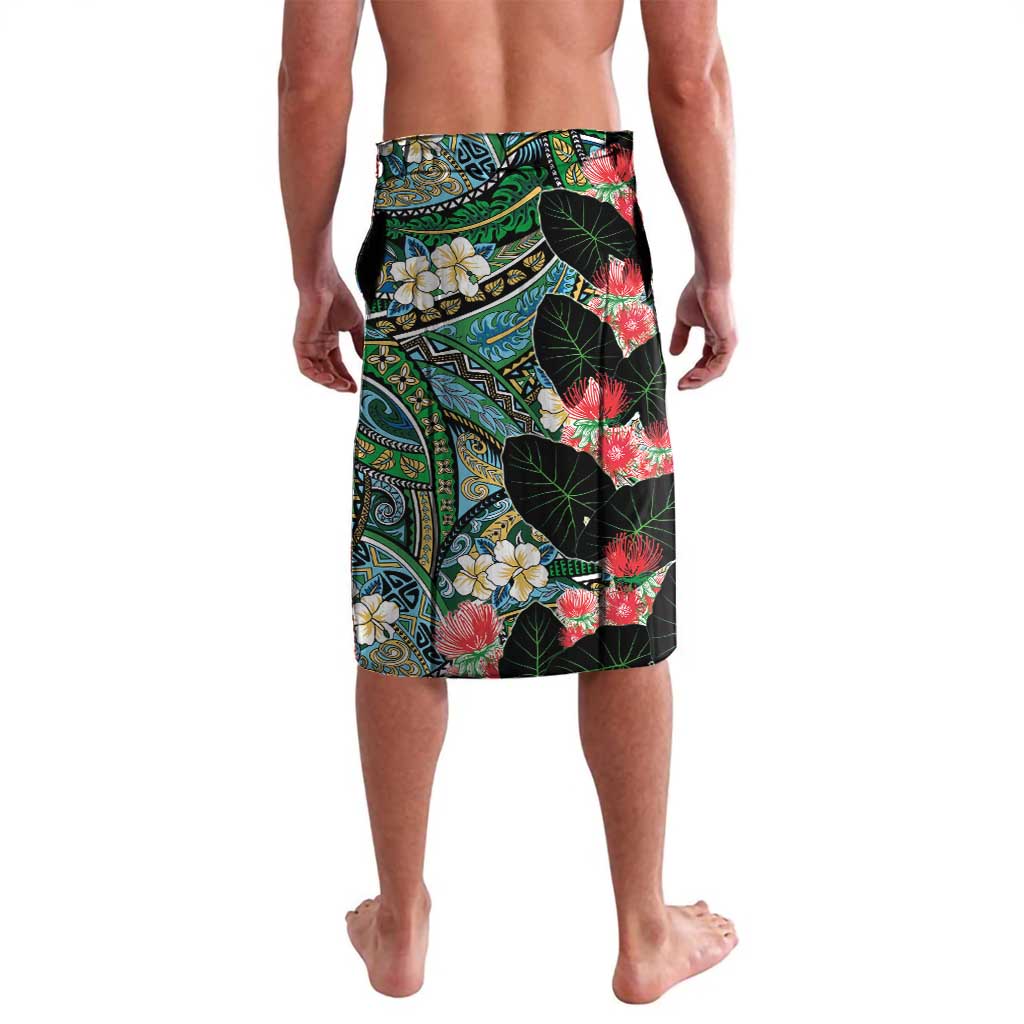 Hawaiian Taro Leaves and Ohia Lehua Lavalava Polynesian Tribal Art Tropical Plants Motifs Colorful LT03 - Polynesian Pride