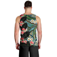 Hawaiian Taro Leaves and Ohia Lehua Men Tank Top Polynesian Tribal Art Tropical Plants Motifs Colorful LT03 - Polynesian Pride