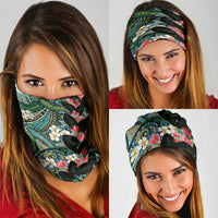 Hawaiian Taro Leaves and Ohia Lehua Neck Gaiter Polynesian Tribal Art Tropical Plants Motifs Colorful LT03 - Polynesian Pride