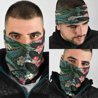 Hawaiian Taro Leaves and Ohia Lehua Neck Gaiter Polynesian Tribal Art Tropical Plants Motifs Colorful LT03 - Polynesian Pride
