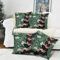 Hawaiian Taro Leaves and Ohia Lehua Pillow Cover Polynesian Tribal Art Tropical Plants Motifs Colorful LT03 - Polynesian Pride