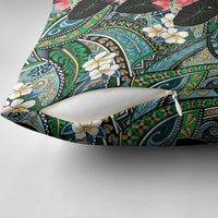 Hawaiian Taro Leaves and Ohia Lehua Pillow Cover Polynesian Tribal Art Tropical Plants Motifs Colorful LT03 - Polynesian Pride